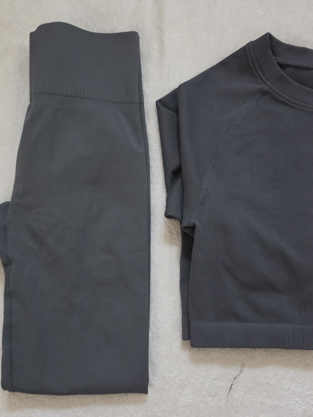 Otherwild Seamless High-Rise Leggings and Crop Top - Charcoal Gray